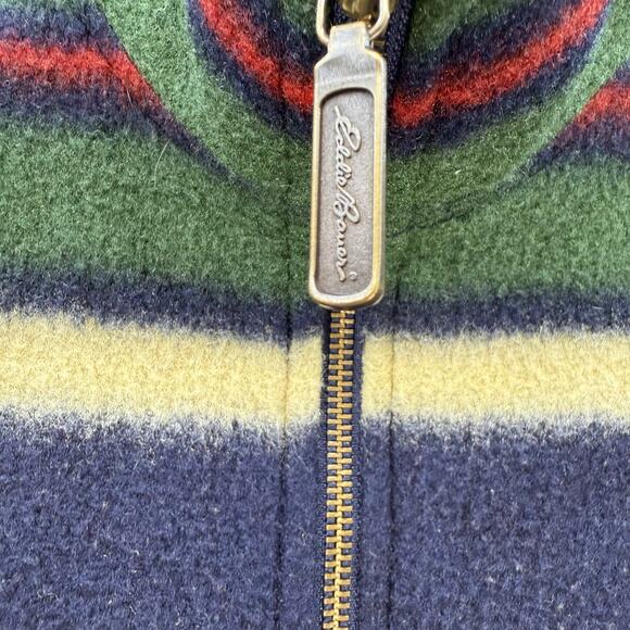 VTG Eddie Bauer Fleece Jacket Men's Large 1/4 Zip Multicolor Stripes Preppy - Picture 3 of 9